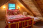 Queen loft bedroom with twin bed